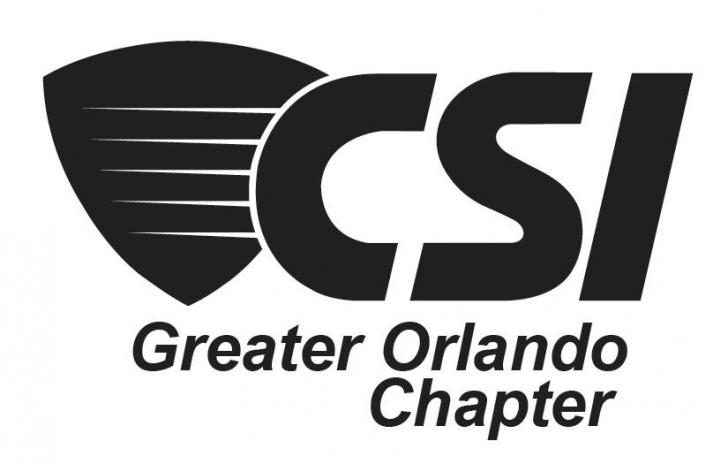 Greater Orlando Chapter, Construction Specifications Institute Event June 16th 6-10pm 