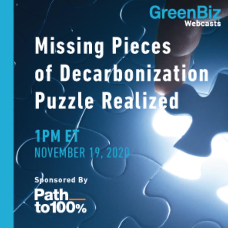 Missing Pieces of Decarbonization Puzzle Realized, November 19, 1pm EDT