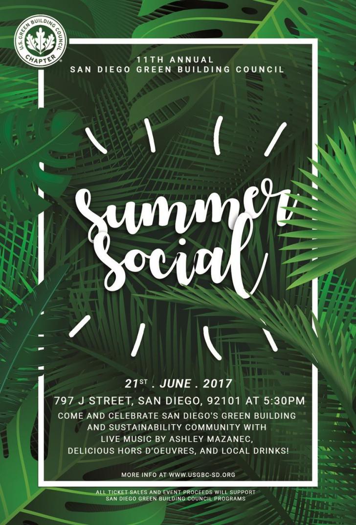 11th Annual San Diego Green Building Council Summer Social June 21st 5:30pm 
