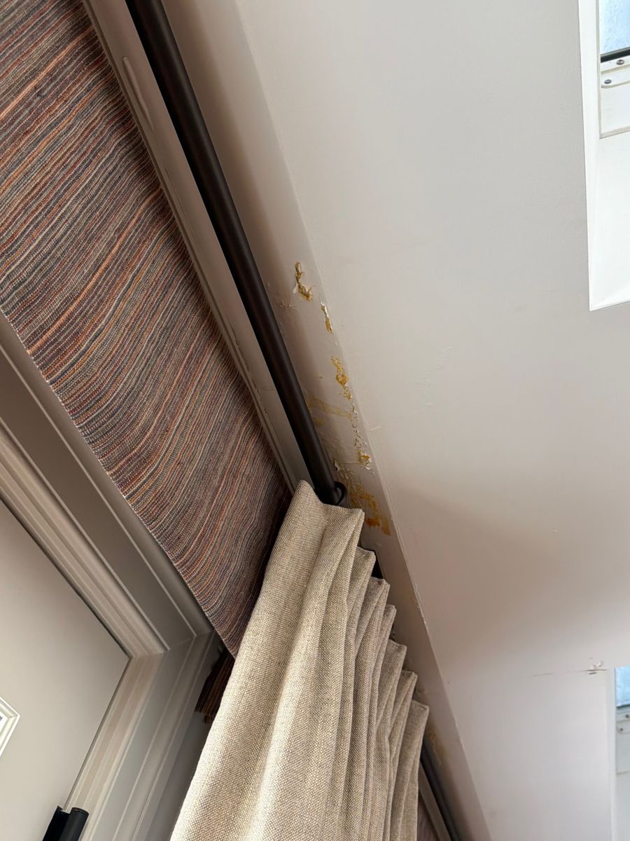 water damage on drywall from an ice dam