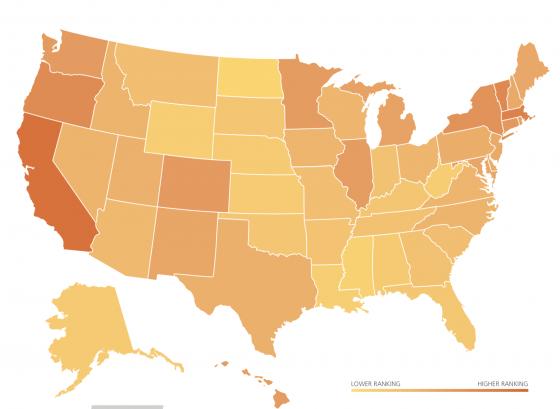 U.S. Clean Tech Leadership Index: California in the First Place, Followed by Massachusetts index clean energy