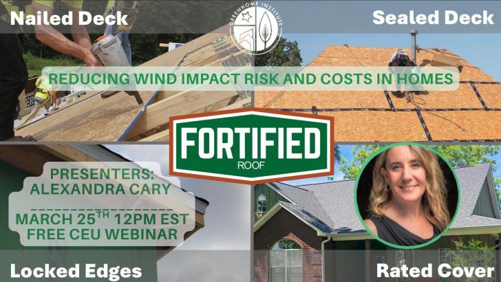 Free Webinar: Reducing Wind Impact Risk and Costs in Homes, March 25, 12 pm ET