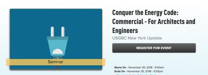 USGBC New York Upstate: Conquer the Energy Code: Commercial - For Architects and Engineers, Nov 30, East Syracuse, NY