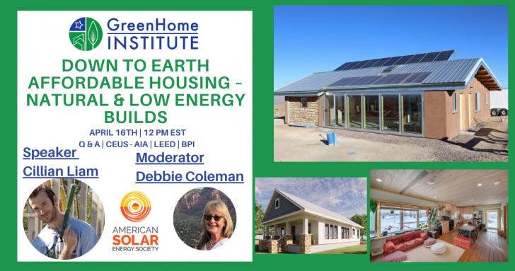 Free Webinar: Down to Earth Affordable Housing: Natural & Low Energy Builds