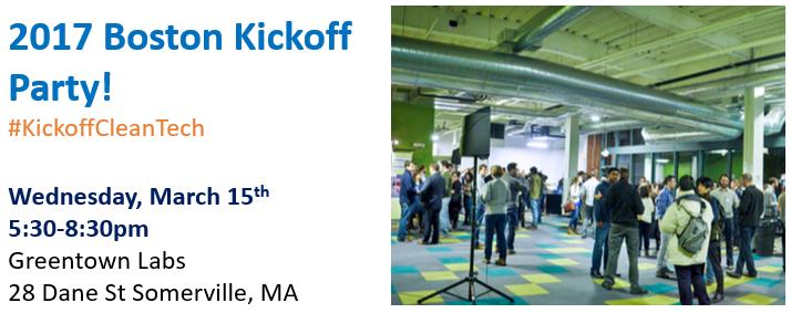 Cleantech Open 2017 Boston Kickoff Party - Tuesday March 21, 5:30-8:30pm, Greentown Labs, Somerville (New Date, due to 3/15 Blizzard!)