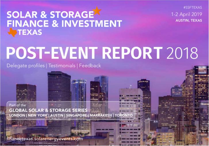 Solar & Storage Finance April 1 - 2, 2019, Austin Downtown, TX