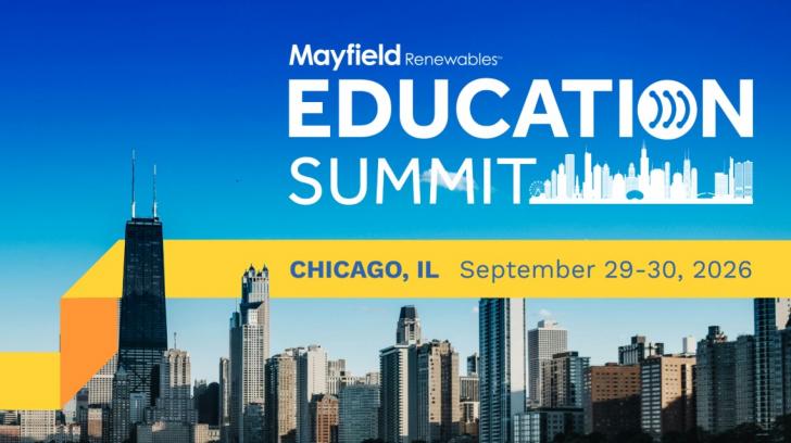Mayfield Renewables Education Summit, September 29 - 30, Chicago, Illinois