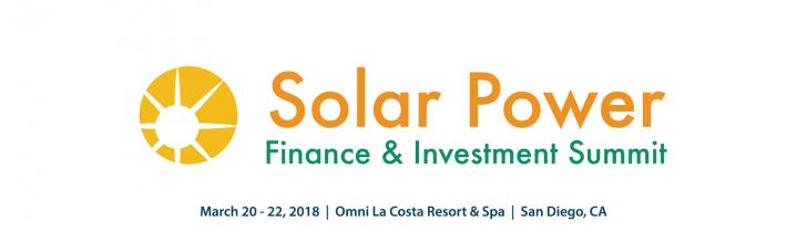 Solar Power Finance & Investment, Mar 20 - 22, San Diego, CA