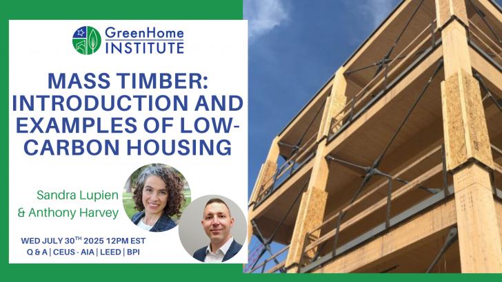Mass Timber: Introduction and Examples of Low-Carbon Housing
