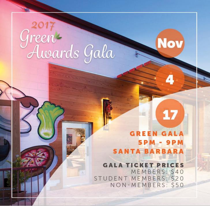 USGBC Central Coast California, 2017 Green Awards Gala, November 4, 5-9pm, Santa Barbara  