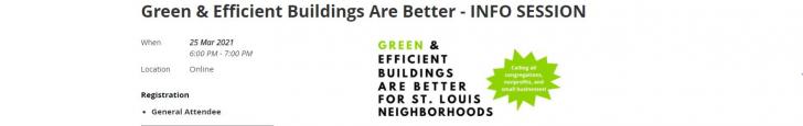 Green & Efficient Buildings Are Better - INFO SESSION