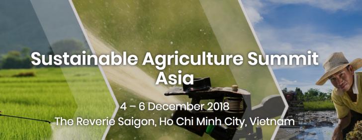 Sustainable Agriculture Summit Asia, Dec 4-6, 2018,