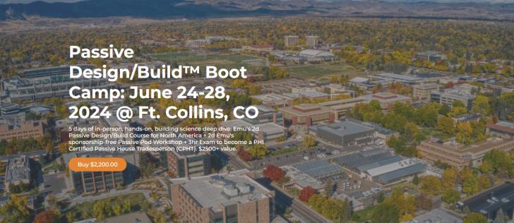 Passive Design/Build™ Boot Camp: June 24-28, 2024