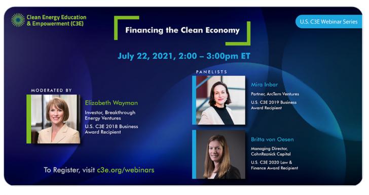 vFinancing the Clean Economy, July 22, 12pm PT