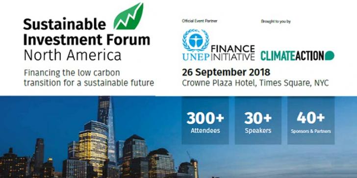 Sustainable Investment Forum 2018,  September, 26, NYC