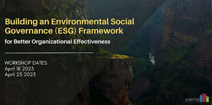 Building an Environmental Social Governance (ESG) Framework, Online, April 18