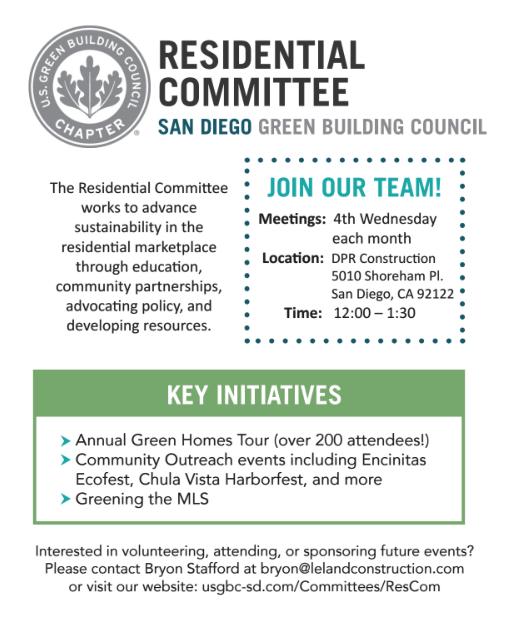 June 28 - San Diego Residential Green Building Committee meeting