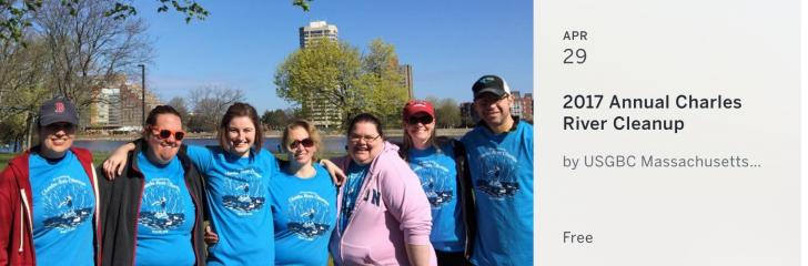 USGBC MA Emerging Professionals - 2017 Annual Charles River Cleanup, April 29, 