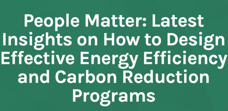 Energy Efficiency and Carbon Reduction