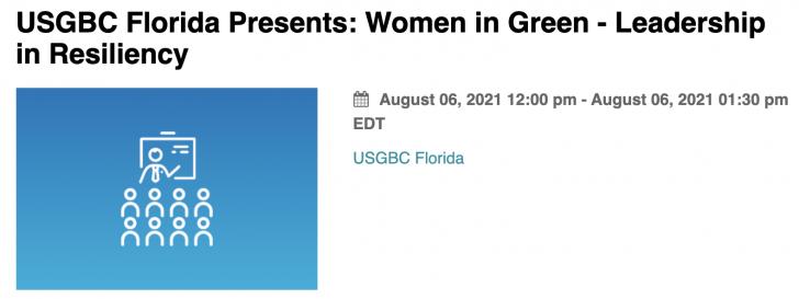 resilience, leadership, webinar, USGBC, women