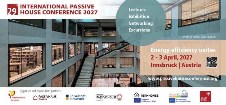29th In­ter­na­tion­al Pass­ive House Con­fer­en­ce, April 2 - 3, Inns­bruck, Aus­tria