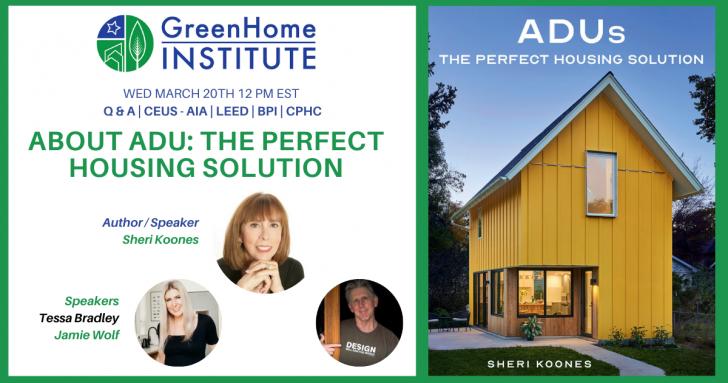 Free CE Webinar: About ADU: The Perfect Housing Solution, March 20