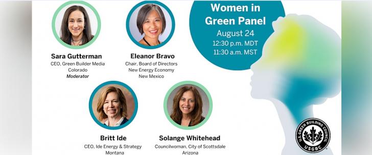 Free Webinar: USGBC Mountain Region Women in Green Panel Discussion: 2023, August 24,