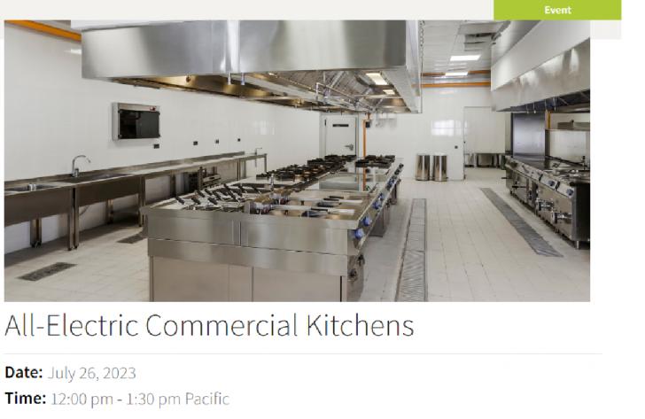 Free Webinar: All-Electric Commercial Kitchens, July 26