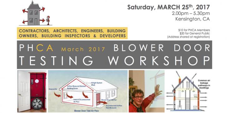 Event: Blower Door Testing Workshop, 3/25, 2:00 PM - 5:30 PM, Kensington, CA