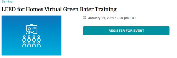 LEED for Homes Virtual Green Rater Training
