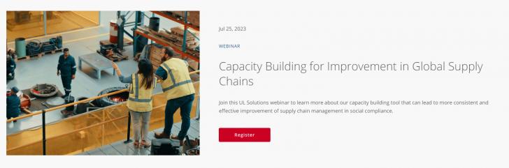 Free Webinar: Capacity Building for Improvement in Global Supply Chains, July 25